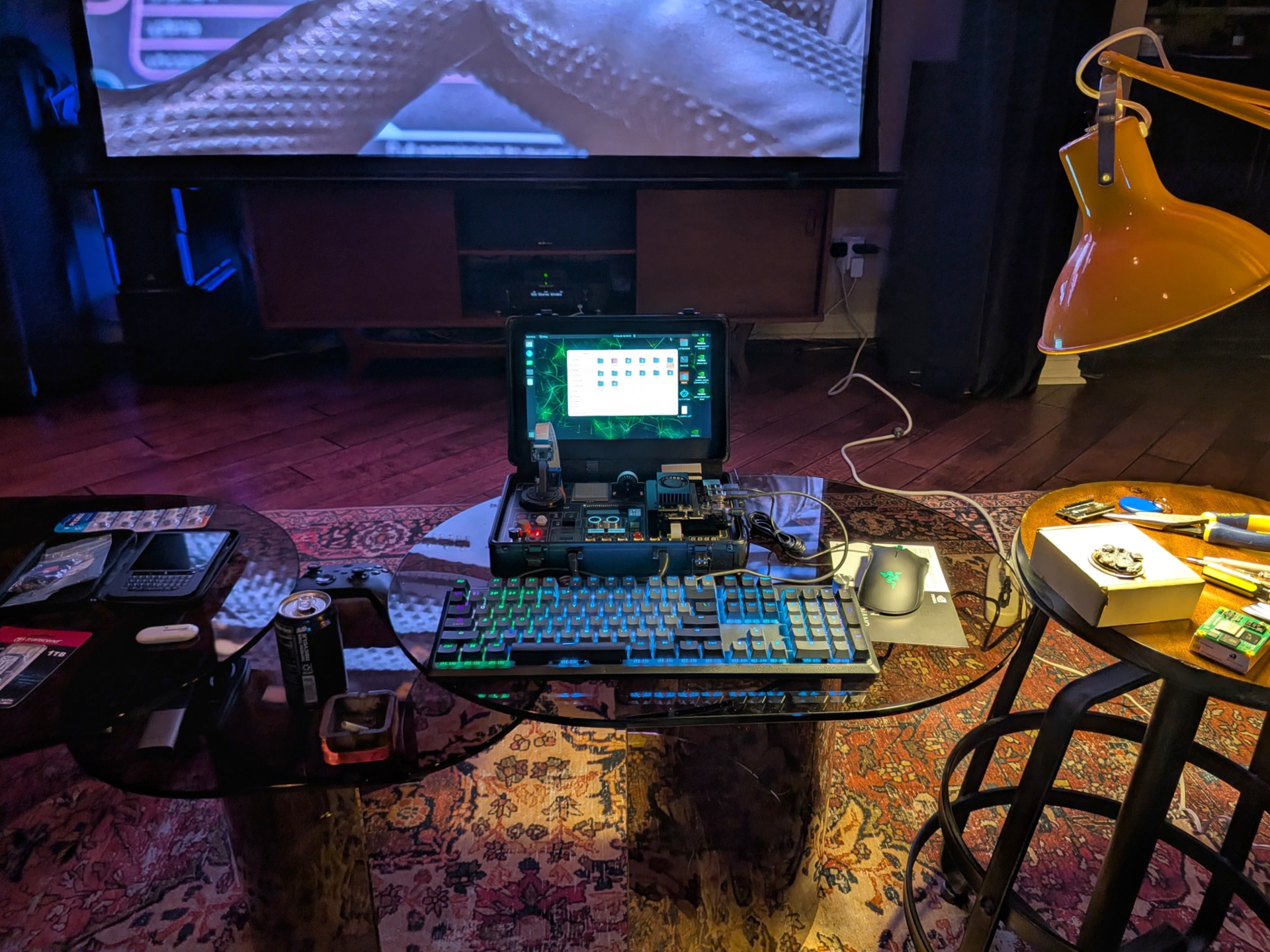 Sparky open on a coffee table